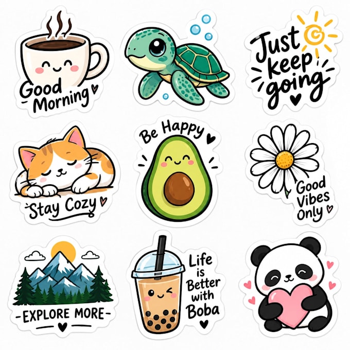 create cute and unique sticker designs for you