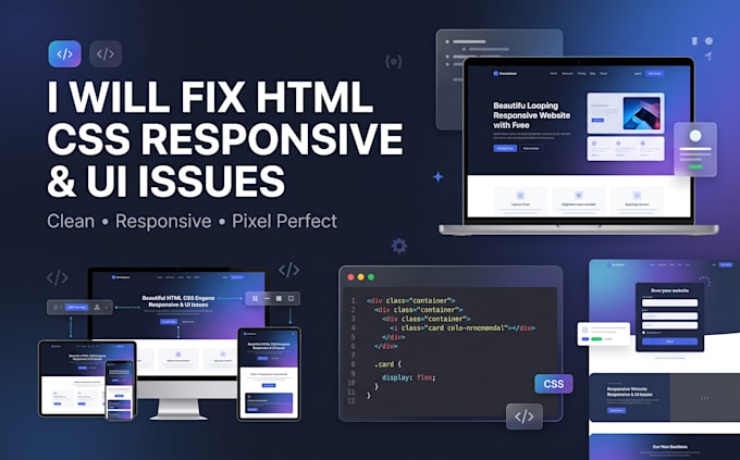 fix HTML CSS responsive and UI issues on your website