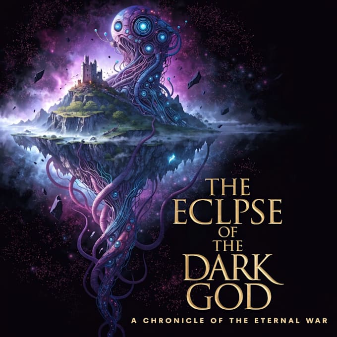 make an epic fantasy book cover, sci fi fantasy cover