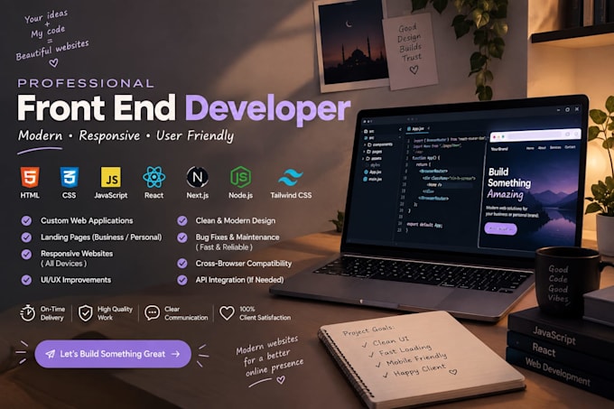 create a modern responsive front end website