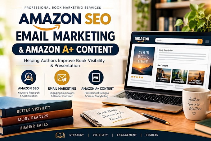 do amazon SEO, email marketing, and a plus content for your book
