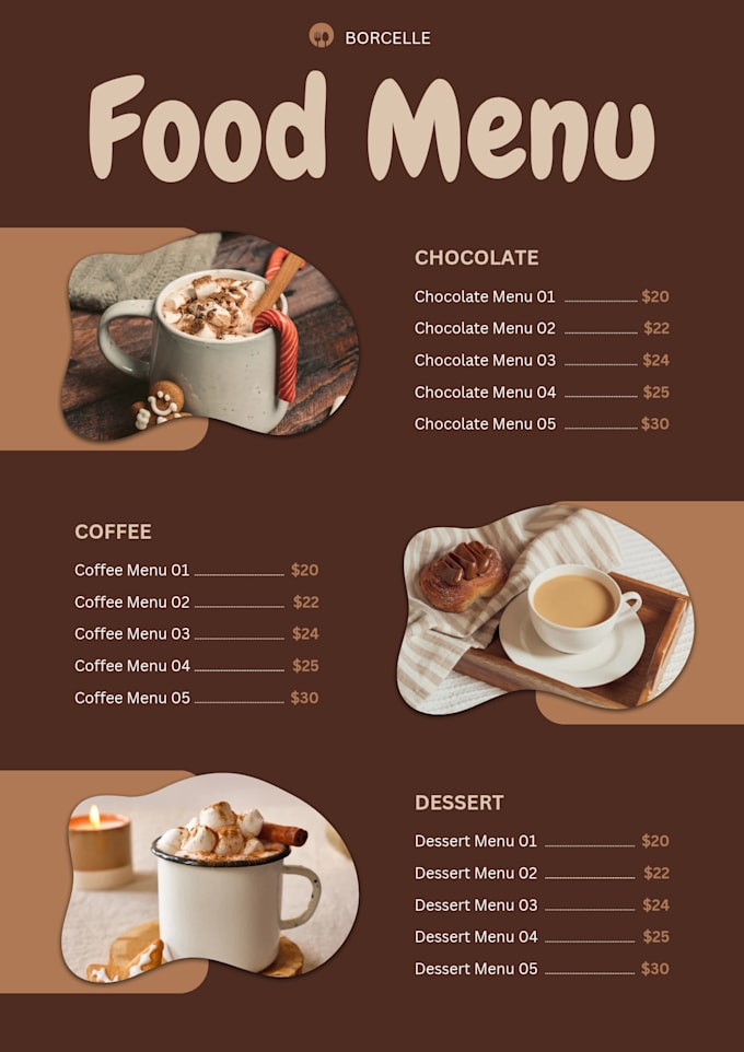 design modern restaurant, pizza, shawarma,and cafe menu