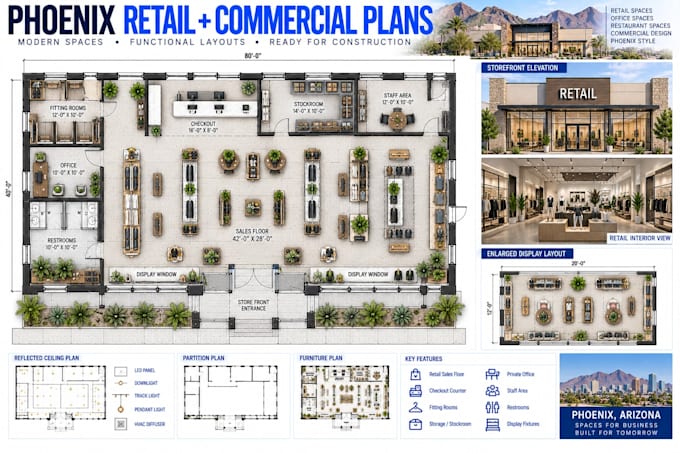 create phoenix retail store and commercial space plans