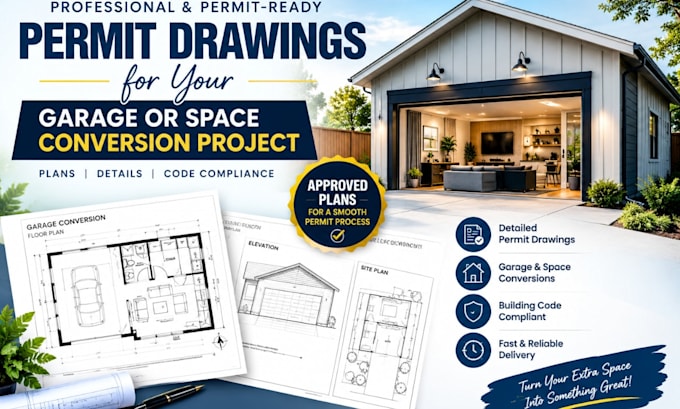 create permit drawings for your garage, basement or space conversion project