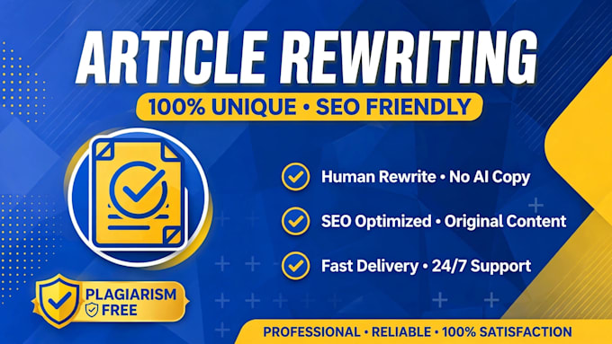 rewrite article SEO optimized and plagiarism free