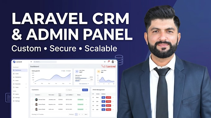 build a custom laravel admin panel or CRM