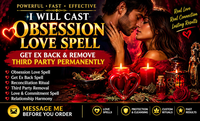 cast fast obsession love spell, get ex back and remove third party permanently