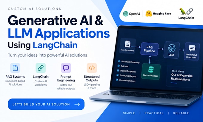 build generative ai and llm applications using langchain