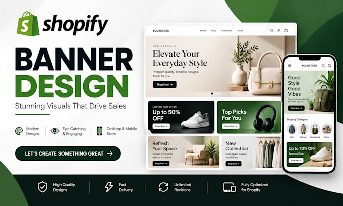 design website banner web slider and shopify banner