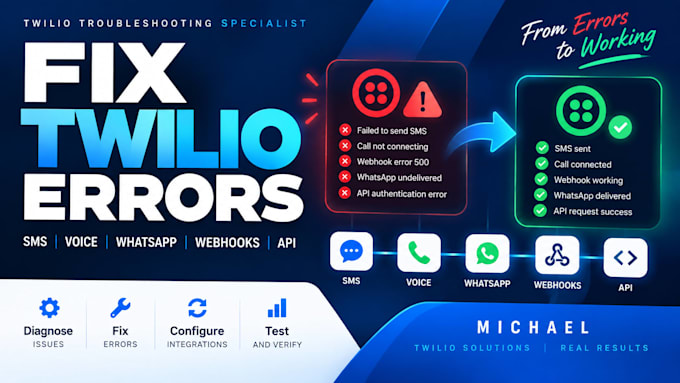 fix twilio SMS voice whatsapp webhook API errors otp a2p 10dlc sip integration
