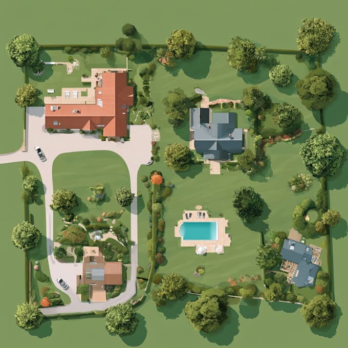draw and render architectural site plan, rv park, property