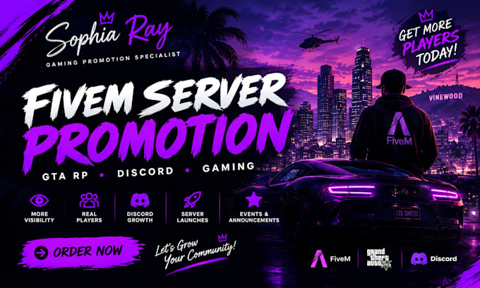 fivem server promotion, dayz, rust, minecraft, discord server promotion