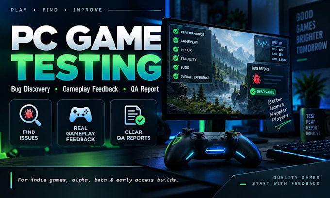 playtest your PC game and provide detailed QA feedback