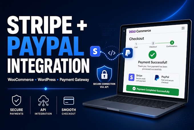 integrate stripe paypal payment gateway with woocommerce wordpress