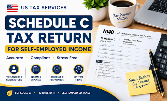prepare your US schedule c tax return for self employed income