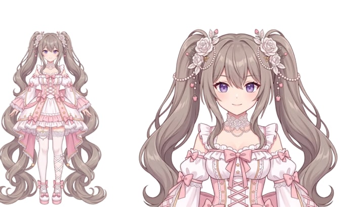 draw and rig custom live2d model for 2d vtuber streaming live2d model commission