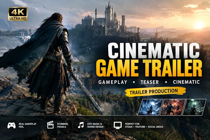 create cinematic game trailer gameplay trailer and game teaser