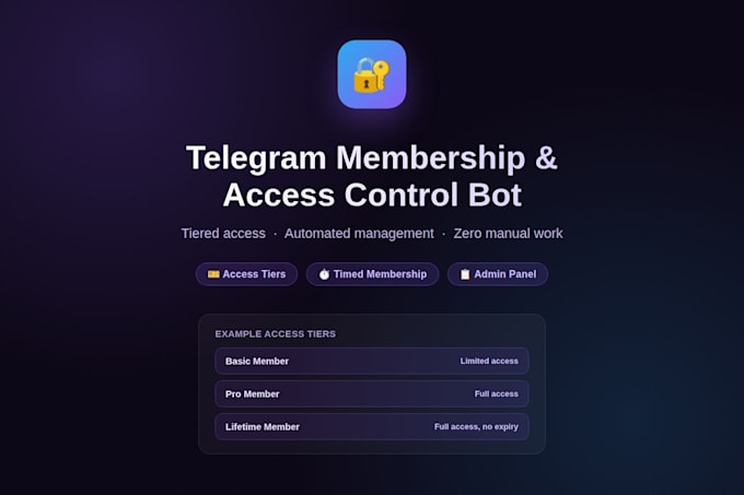 build a telegram membership and access control bot
