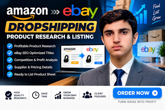 amazon to ebay dropshipping product research and listing