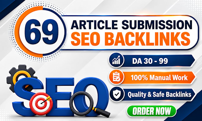 do 69 article submission SEO backlinks manually