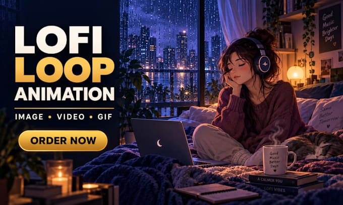 loop lofi animation, image animation, loop video and gif animation