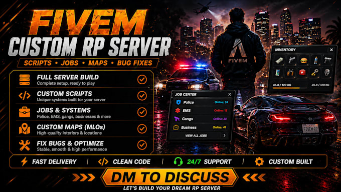 create a premium fivem esx server with custom scripts