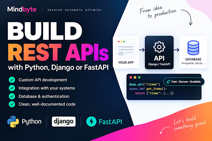 build rest apis with python django or fastapi