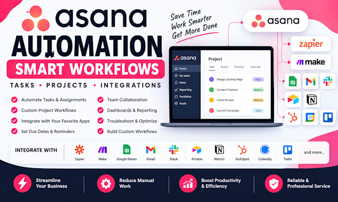 asana automation workflow project management zapier make task integration