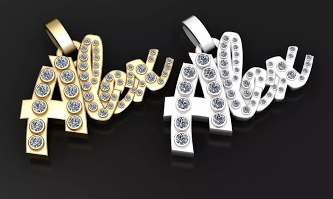 create personalized name necklace design, stl 3d print model for manufacturing