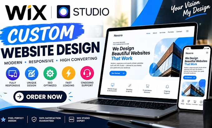 design a custom wix studio website with responsive layout
