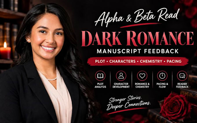 alpha beta read dark romance manuscript character plot chemistry pacing feedback