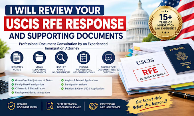 review your uscis rfe response and supporting documents