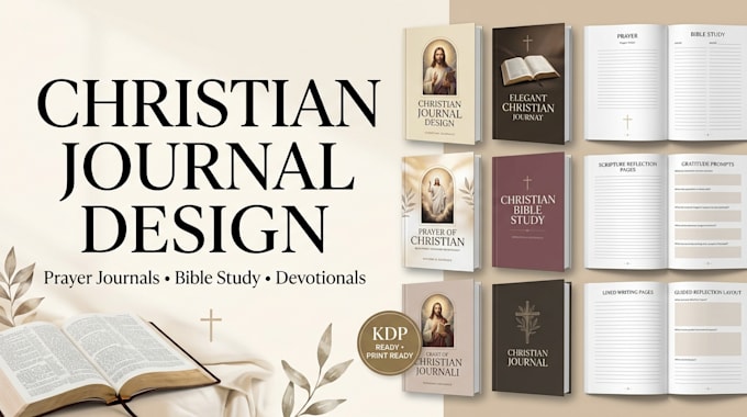 design a christian prayer journal, bible study journal and devotional