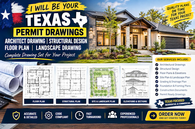 permit texas architect drawing, structural design, floor plan, landscape drawing