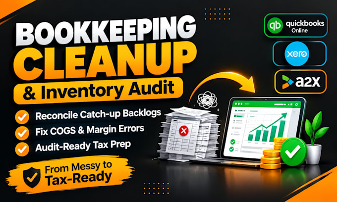 perform retail bookkeeping cleanup expert inventory tracking and cogs update