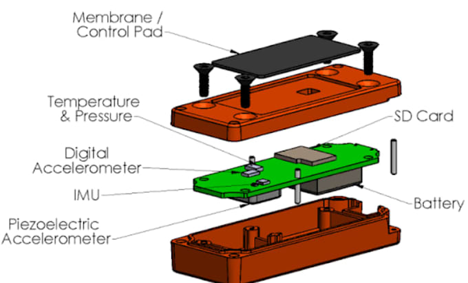 design custom sensor housing enclosure 3d cad model