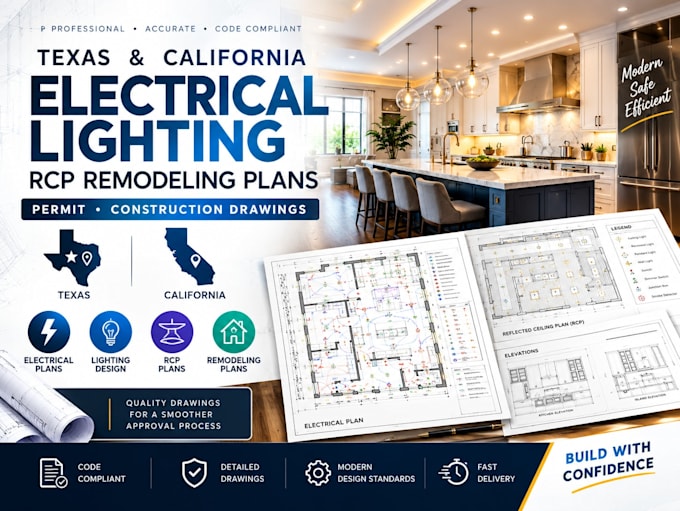 design electrical lighting and rcp plans texas california remodeling drawings