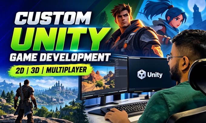 develop custom unity 2d games, multiplayer, 3d unity game development