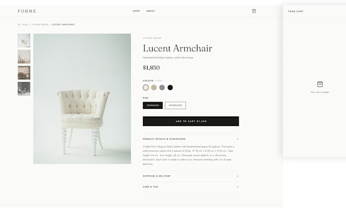 design a premium shopify ecommerce website UI UX in figma