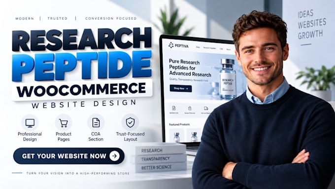 build fda research wordpress peptide website on woocommerce with coa integration