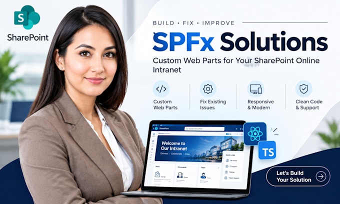 build or fix spfx web part sharepoint online react typescript intranet