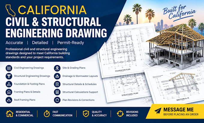 california civil and structural engineering drawing