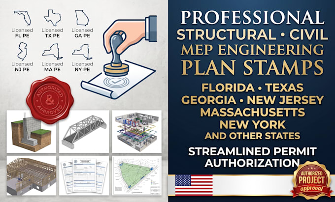 design structural, hvac, mep engineering drawing for building permits in florida
