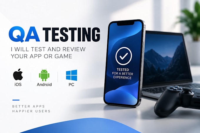 do qa testing, ios app review, test and review your game, apps on android pc