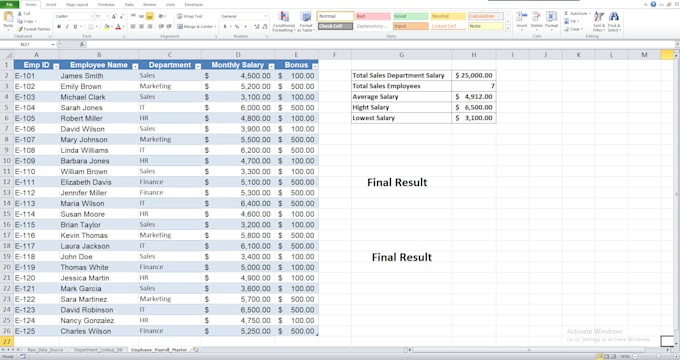 write advanced excel formulas and fix errors