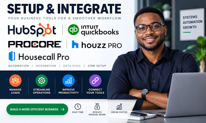 setup hubspot quickbook procore houzz pro automation housecall pro integration
