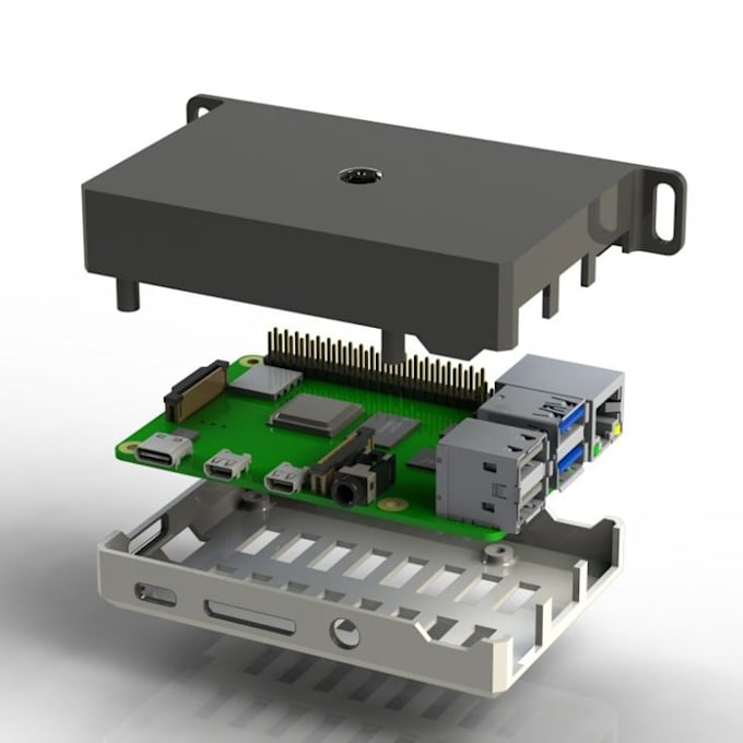 design pcb enclosure waterproof iot housing 3d model raspberry pi case stl step