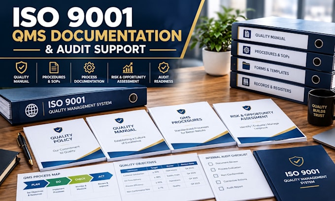 provide iso 9001 qms documentation and audit support