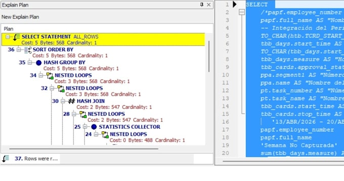 diagnóstico oracle sql y optimizacion