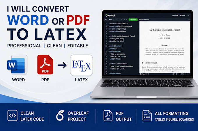 create, edit, fix and format latex documents in overleaf
